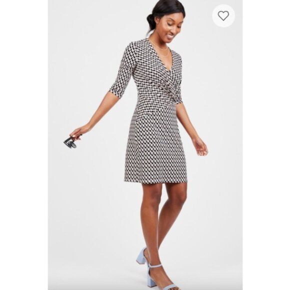 NEW Laundry by Shelli Segal for Le Tote Patterned Faux Wrap Dress Sz. - Picture 4 of 4